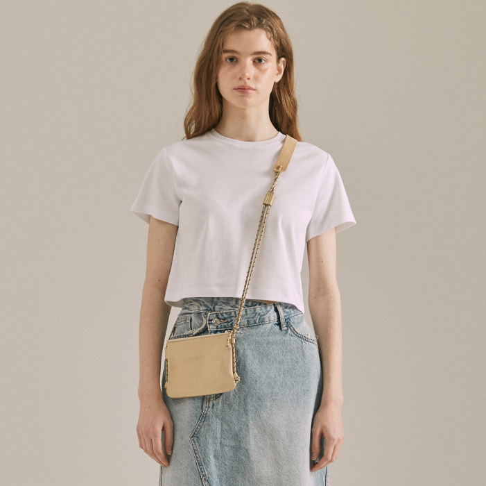 베이직하우스 2SET 여성 프리미엄 면 40수 크롭 반팔 티셔츠