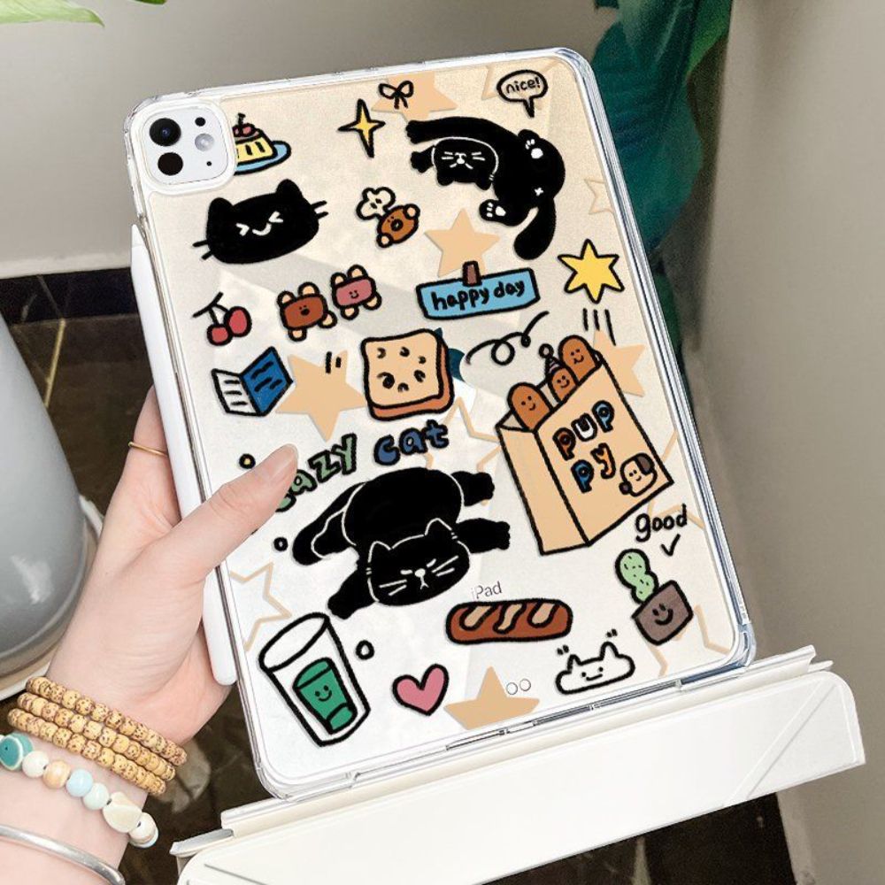 ipad 보호 케이스 3Y 접이식 air6 pro2024 Apple 태블릿에 적합 10 아크릴 9 벤딩 방지 5 펜 슬롯 없음 mini7 크림 디저트 1 아이패드 에어6(11인치) - 상세 이미지 3