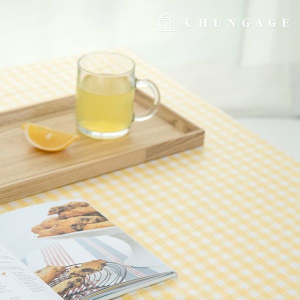 방수 빈티지 식탁보 면 테이블보 체크 멜란지 무지 식탁커버 돌상 행사용테이블보 90x160