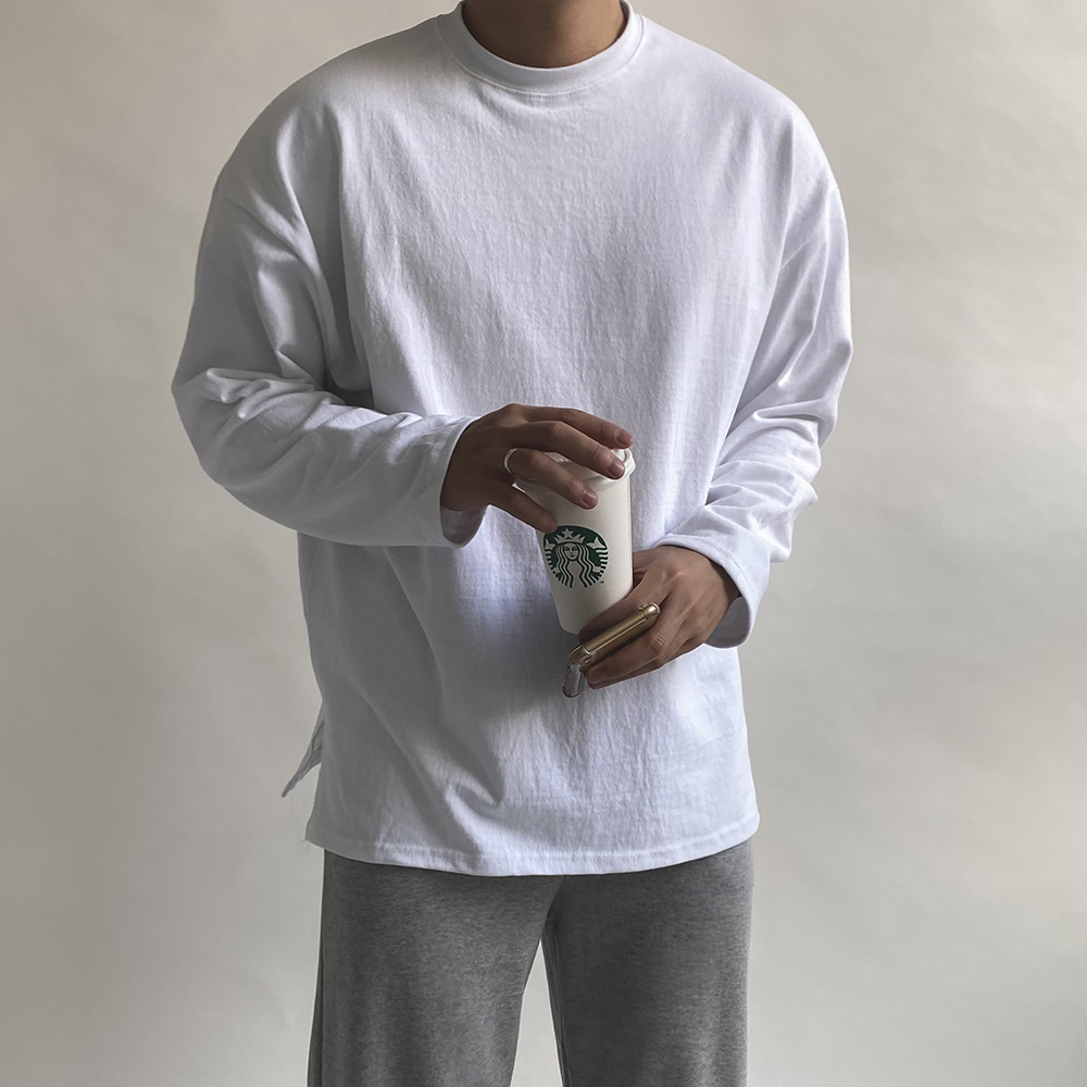 1+1 긴팔무지티 남자레이어드티 - 상세 이미지 2