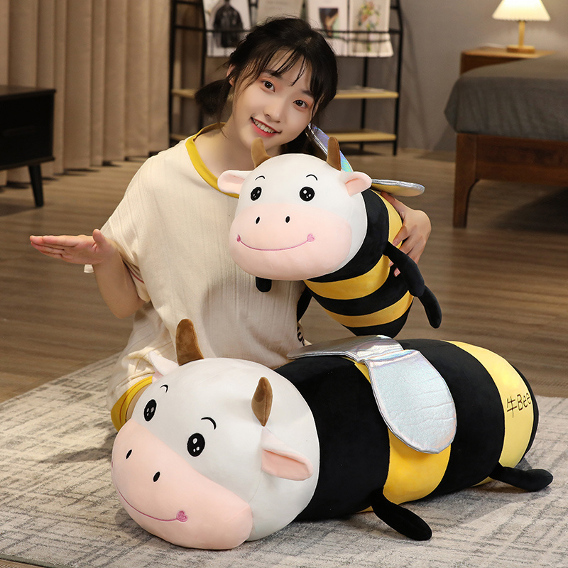 귀여운 꿀벌 돼지 애착 인형 몰랑이 캐릭터 쿠션 베개 - 상품 이미지