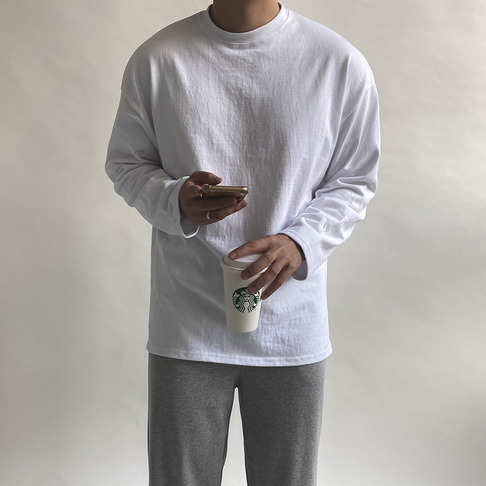 1+1 긴팔무지티 남자레이어드티 - 상세 이미지 3