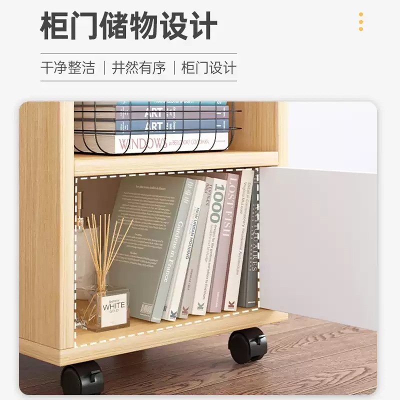 북트레일러 간이 이동식 수납 도서관 바퀴달린 선반 북트레이 트롤리 카트 책꽂이 - 상세 이미지 3