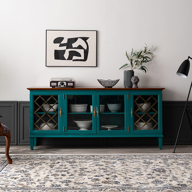 까사홈 헤더스 엔틱 마호가니 원목 수납장 - 메인 이미지