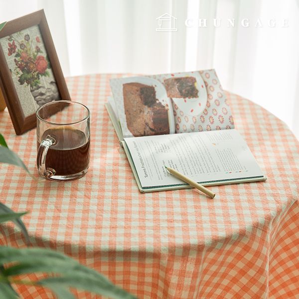 방수 빈티지 식탁보 면 테이블보 체크 멜란지 무지 식탁커버 돌상 행사용테이블보 90x160