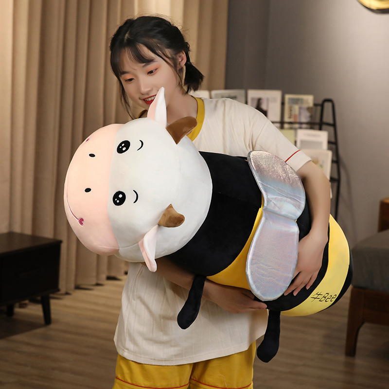 귀여운 꿀벌 돼지 애착 인형 몰랑이 캐릭터 쿠션 베개 - 상세 이미지 3