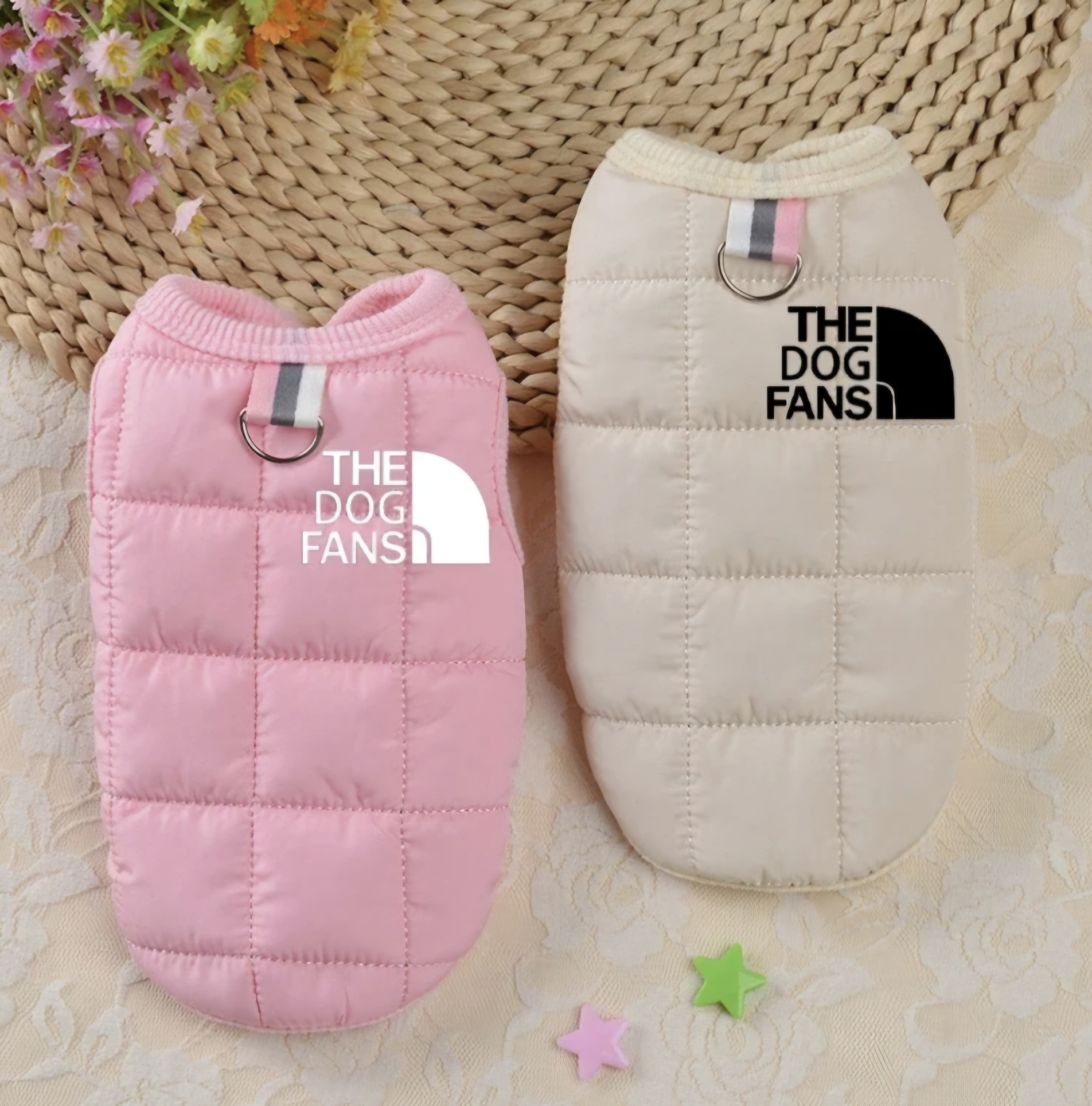 펫드로왕 강아지 겨울기모패딩조끼 명품패딩 럭셔리 소형견 하네스패딩 - 상품 이미지