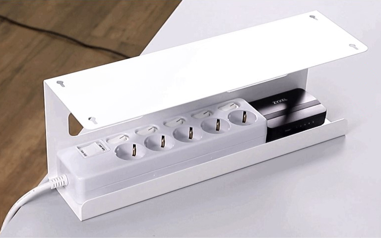 무타공 멀티탭 거치대 정리함 책상 컴퓨터 선정리 콘센트 전선 보관함 케이스 선반 중형 이미지 3