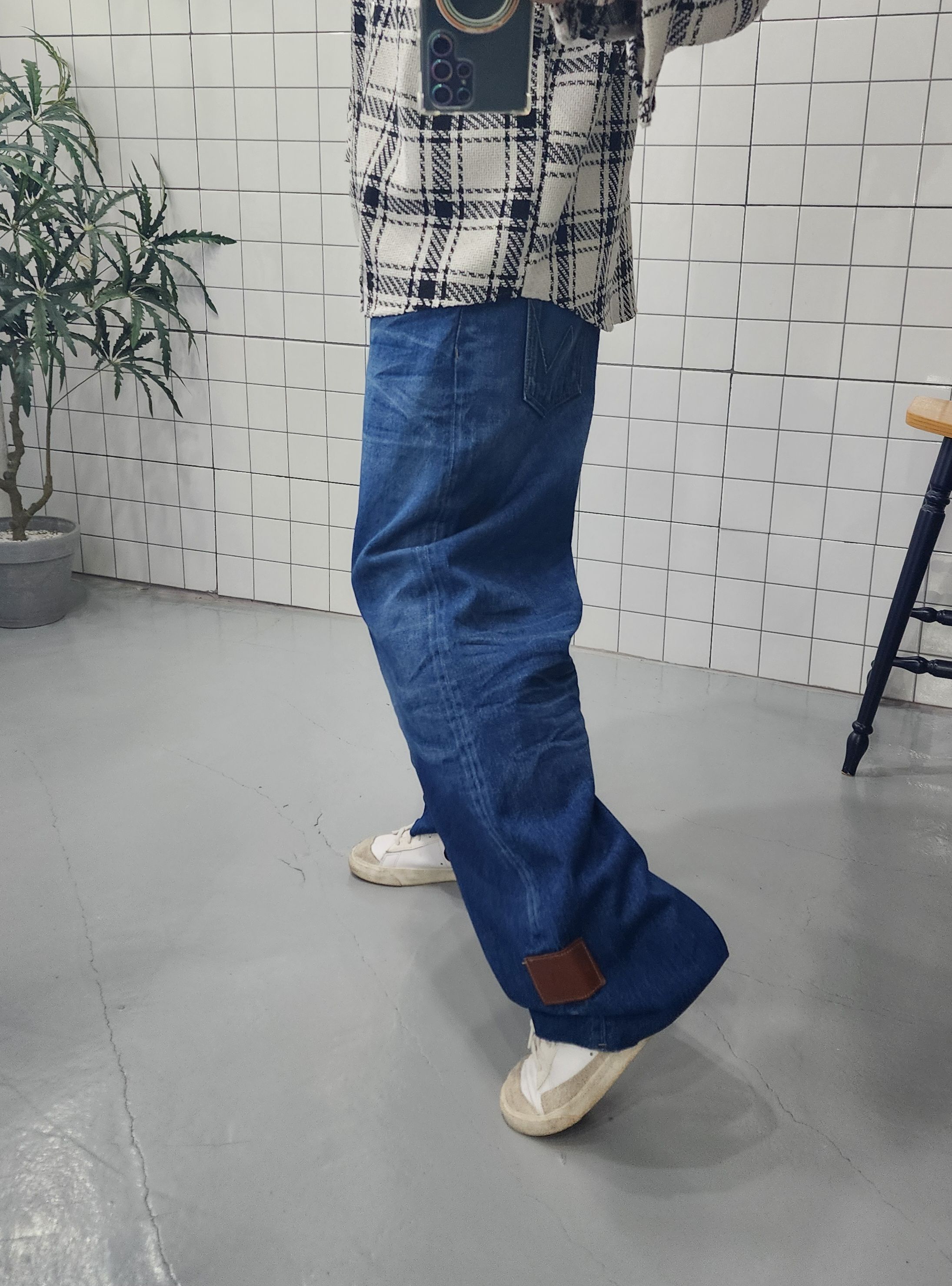 (무배) 빈티지 고리 롤업 루즈핏 청 바지 - 상세 이미지 2