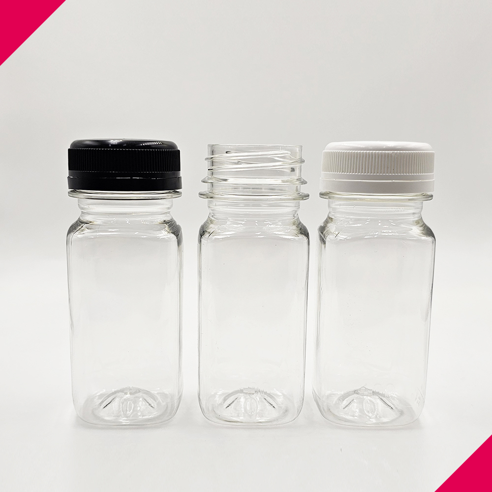 (200개) 보틀스 100ml 100미리 사각 미니 페트병 38파이 플라스틱병 주스병 공병 - 메인 이미지