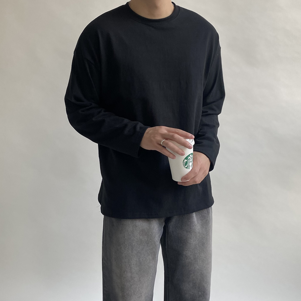 1+1 긴팔무지티 남자레이어드티 - 상세 이미지 5