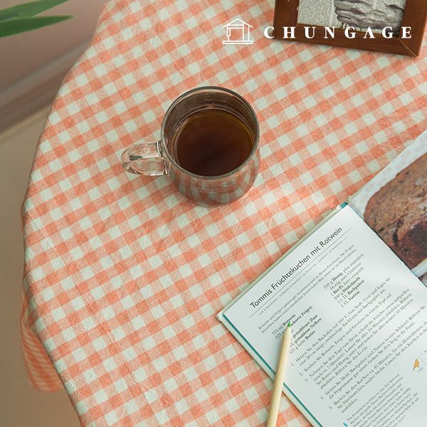 방수 빈티지 식탁보 면 테이블보 체크 멜란지 무지 식탁커버 돌상 행사용테이블보 90x160