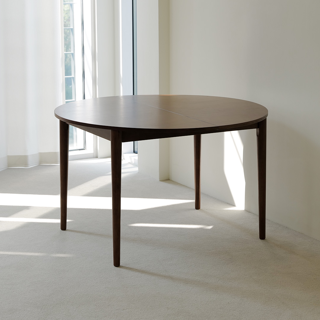 자야캠핑 포르보 월넛 원목 확장형 원형 1200 1500 식탁 테이블