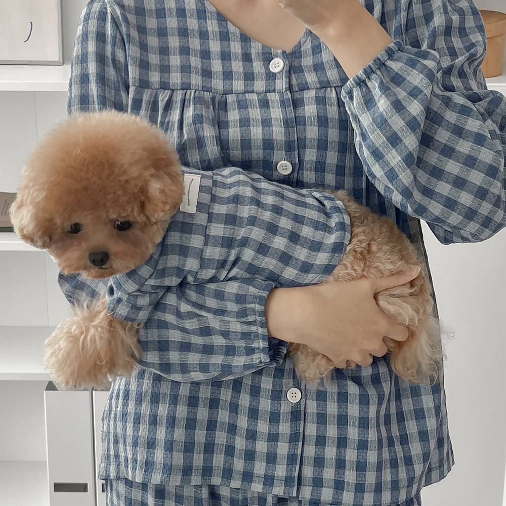 위티 체크 강아지잠옷 반려견 펫파자마 2color - 상세 이미지 2
