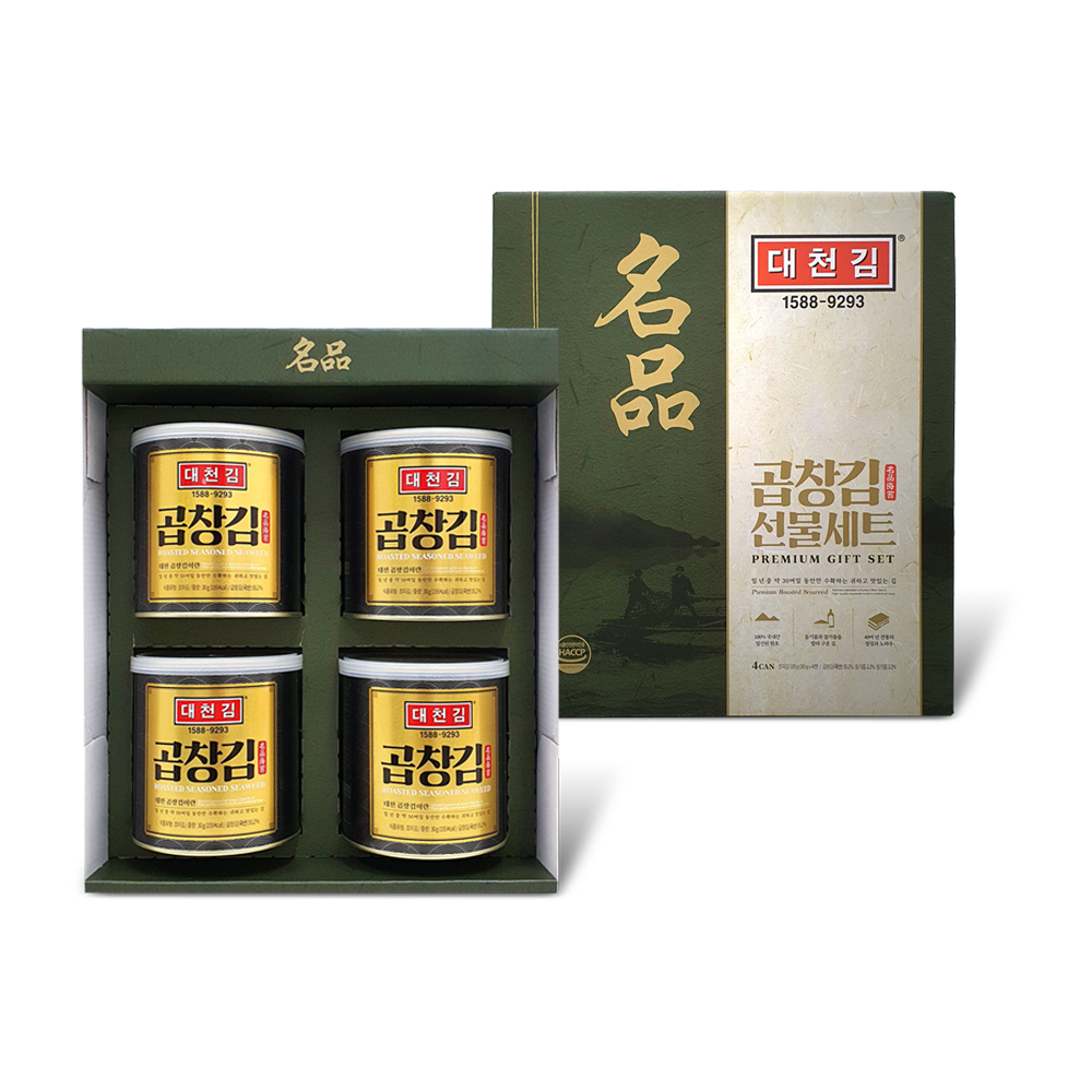 대천김 곱창김 명품 캔김선물세트 4개입, 1개 이미지 1