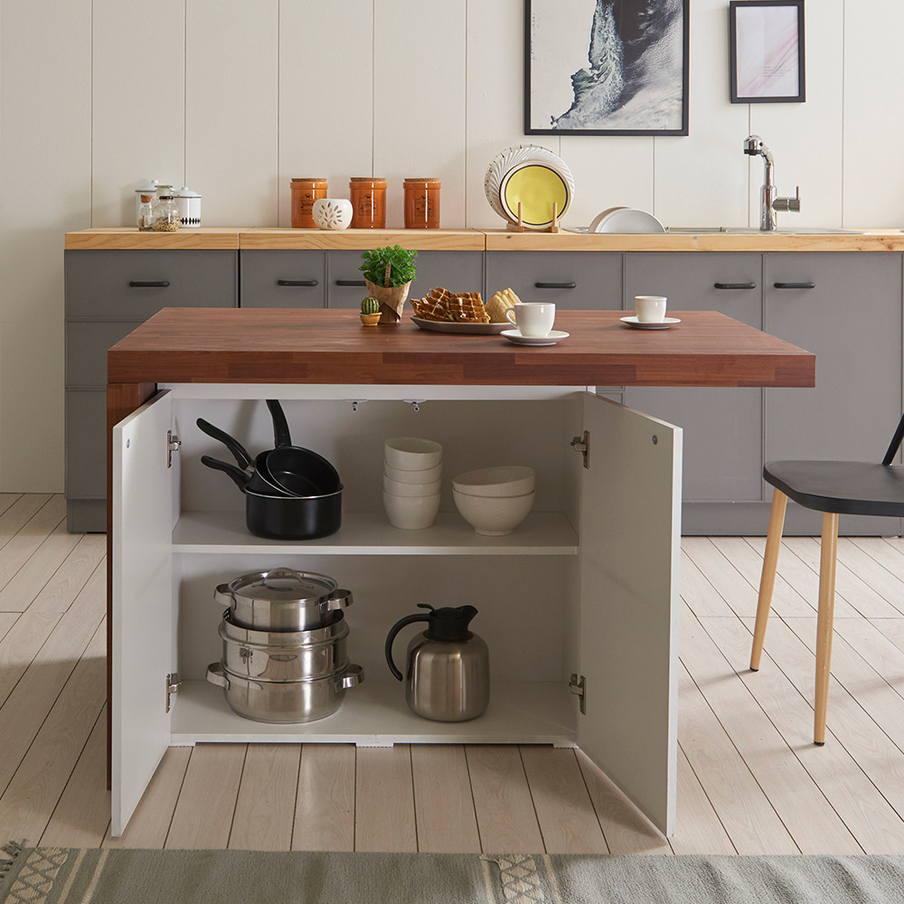 장인가구 프라임 1200 수납형 아일랜드 식탁 홈바테이블