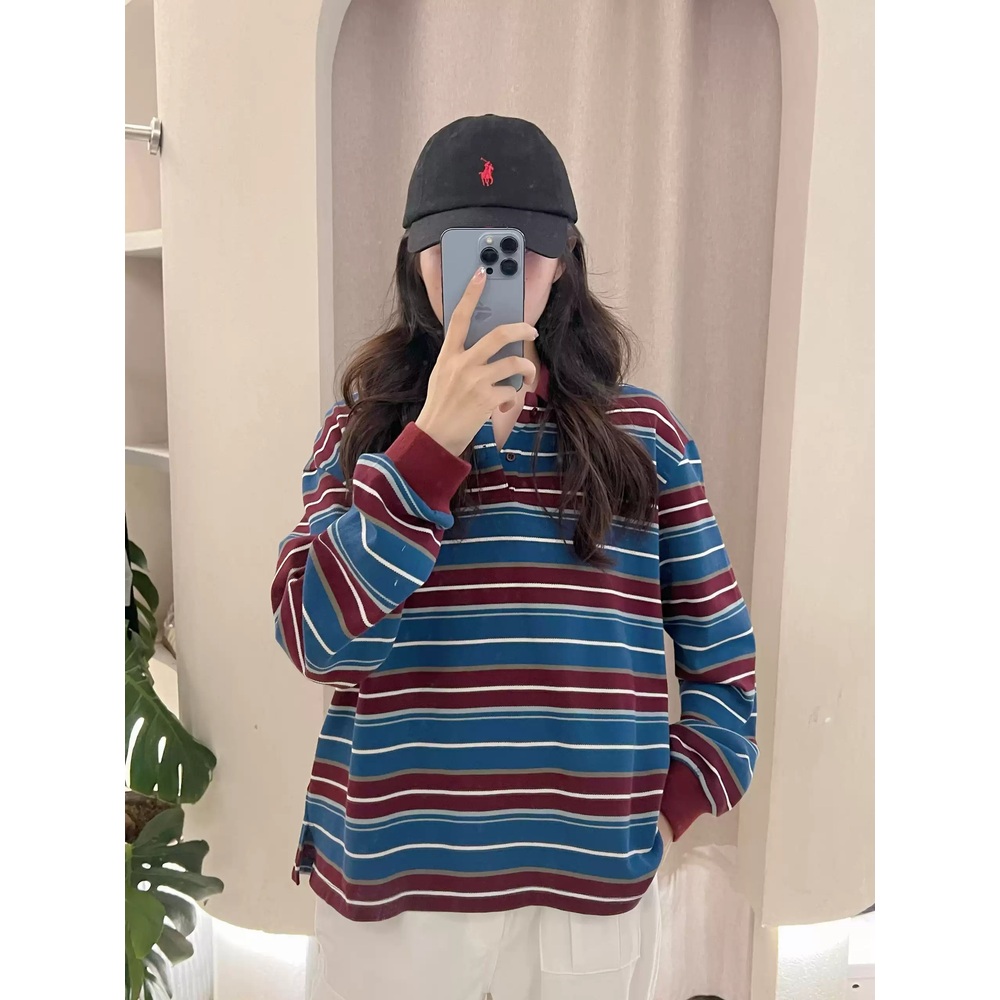 놀면뭐하니 253화 미주 티셔츠 긴소매 스트라이프 카라넥 의상 옷 패션 - 상세 이미지 2