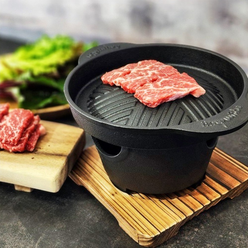 미니 무쇠 고체연료 화로대 소고기 그리들 가정용 실내 개인 집에서불명 화롯대 혼밥 혼술