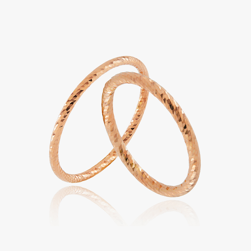 14K 할로우 타이니 컷팅 금 실 반지