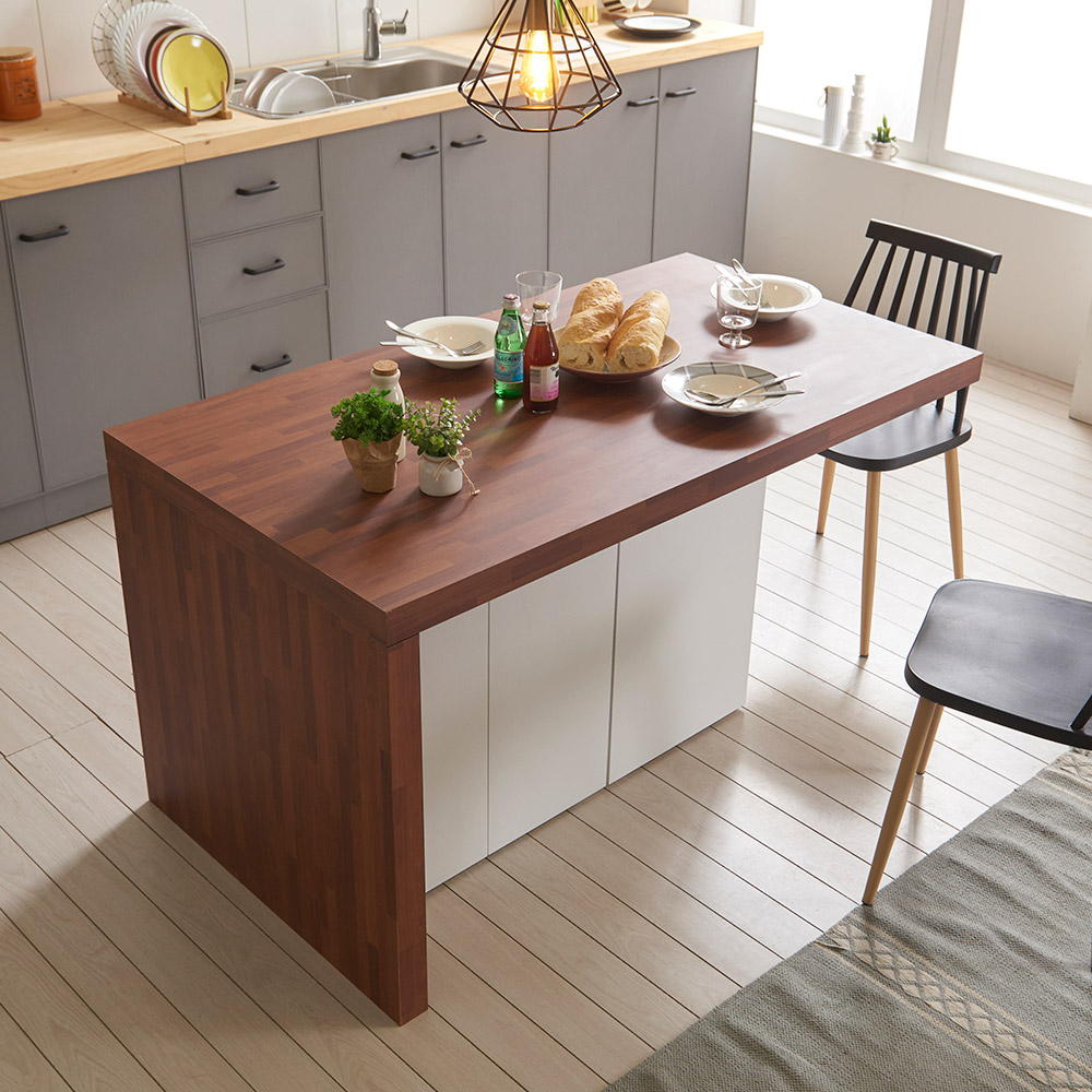 장인가구 프라임 1600 수납형 아일랜드 식탁 홈바테이블