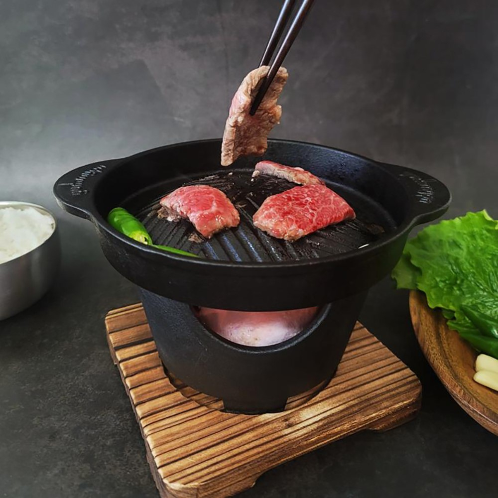 미니 무쇠 고체연료 화로대 소고기 그리들 가정용 실내 개인 집에서불명 화롯대 혼밥 혼술