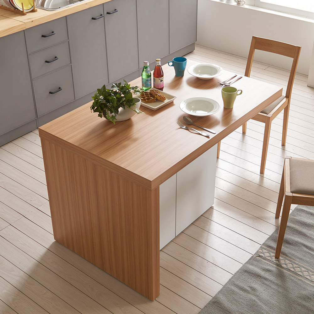 장인가구 프라임 1200 수납형 아일랜드 식탁 홈바테이블