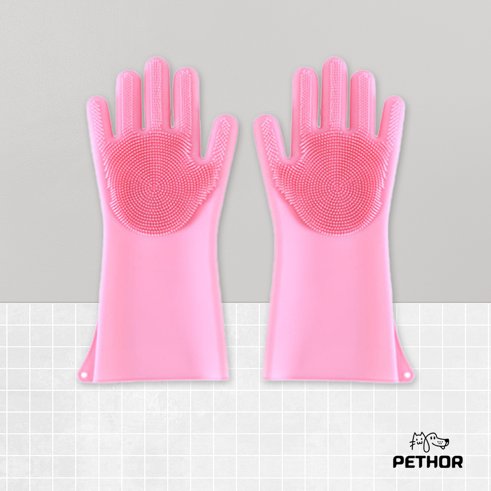 페토르 강아지 목욕장갑 애견 브러쉬 샴푸 프리미엄 털관리장갑 핑크