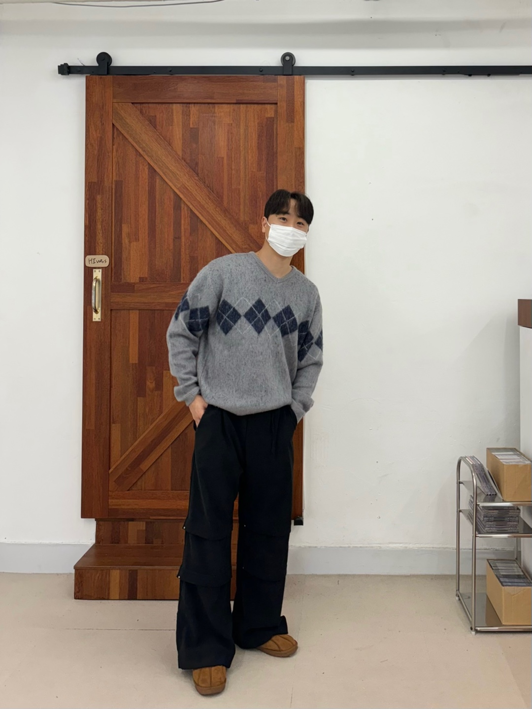 [겨울커플룩❤️/고급]아가일 니트 모헤어 브이넥 겨울니트 상세 이미지 19