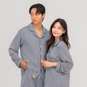 [에이원] 클래식 커플잠옷세트 카라 피치기모 긴팔 파자마 홈웨어 착용 후기 | 사이즈/핏 총정리 - 상품 이미지 3