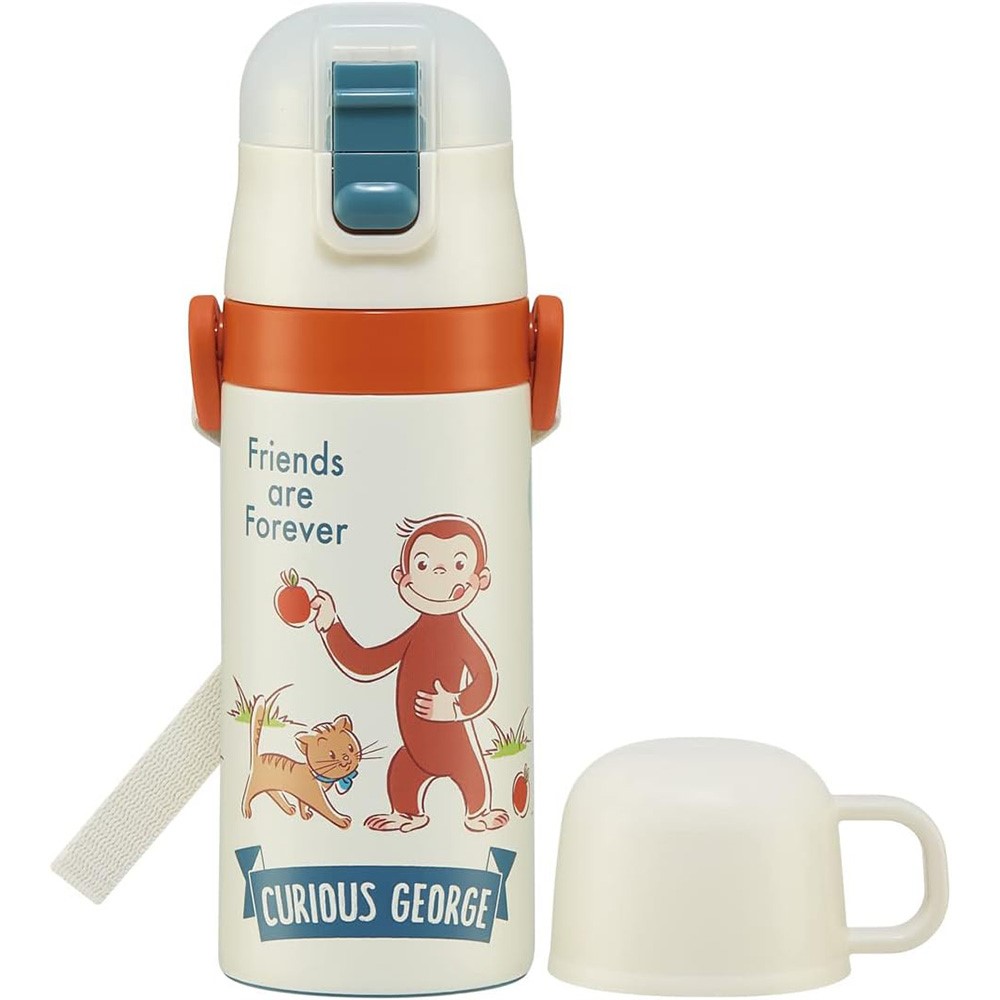 스케이터 원숭이 조지 2way 스트로 컵 스테인레스 물병 350ml SKCP3-A