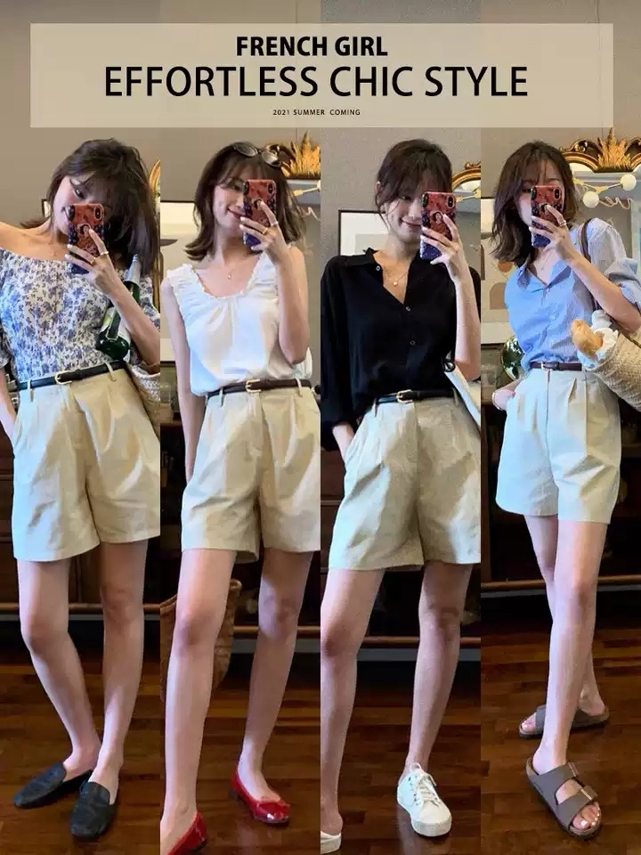 강한나 반바지 팬츠 인스타그램 벨트 A라인 의상 옷 패션 - 상세 이미지 4