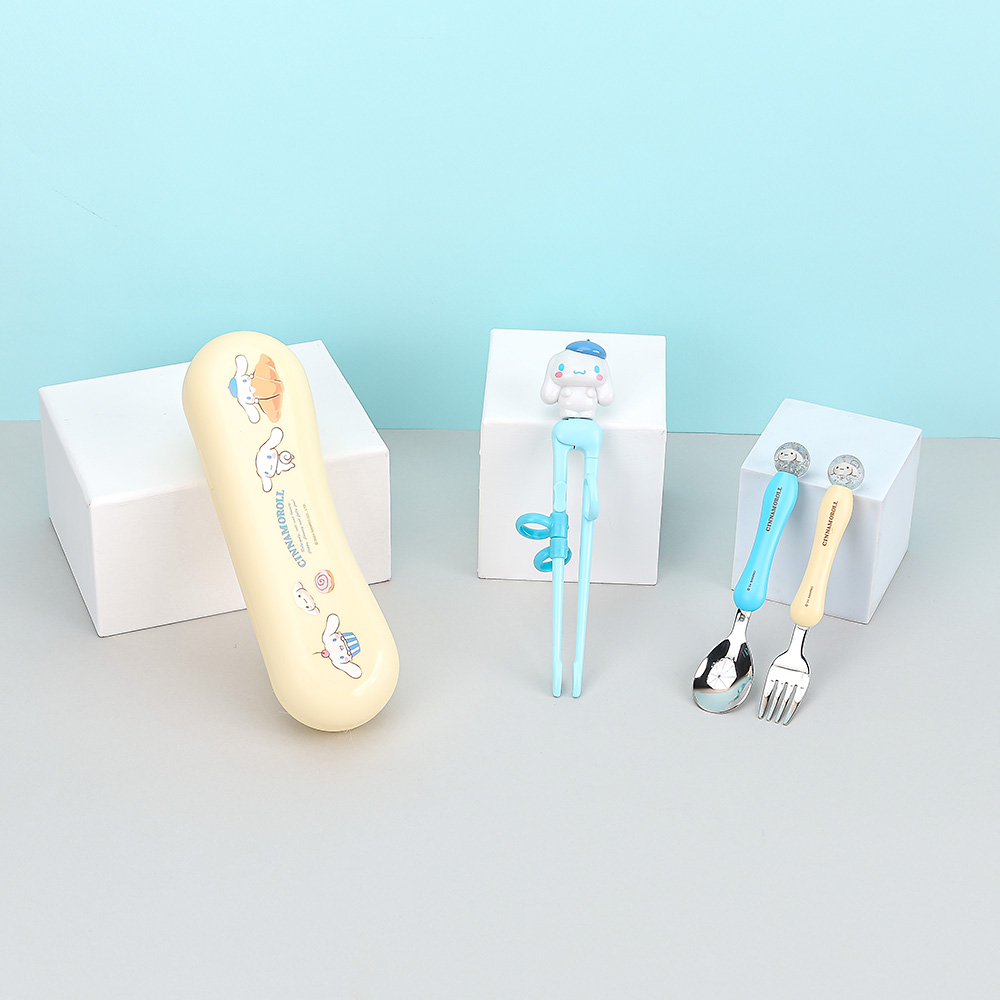 릴팡더스틱 맥스 연습 젓가락 1단계 스푼포크케이스 4P 세트 오른손용 시나모롤 CM8830 - 상품 이미지