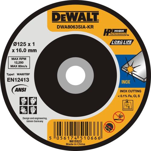 디월트 절단석 DWA8063SIA 125x1x16 25EA - 상품 이미지