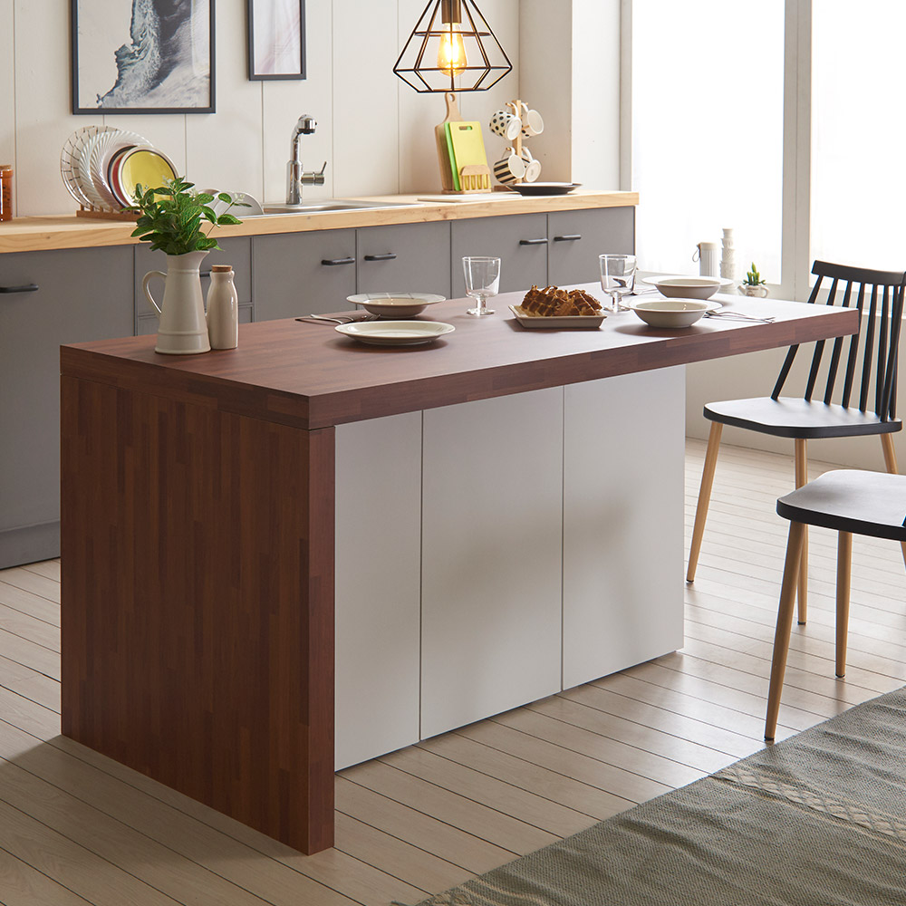 장인가구 프라임 1600 수납형 아일랜드 식탁 홈바테이블