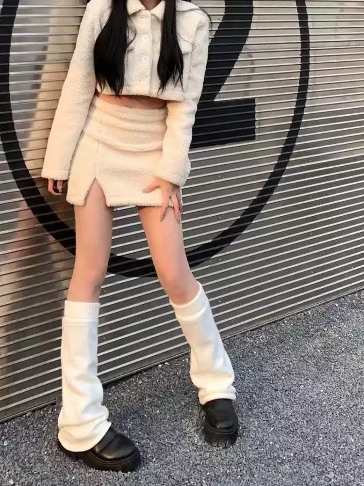 에스파 윈터 양말 장목 인스타그램 y2k 다리 커버 의상 옷 패션 - 상세 이미지 2