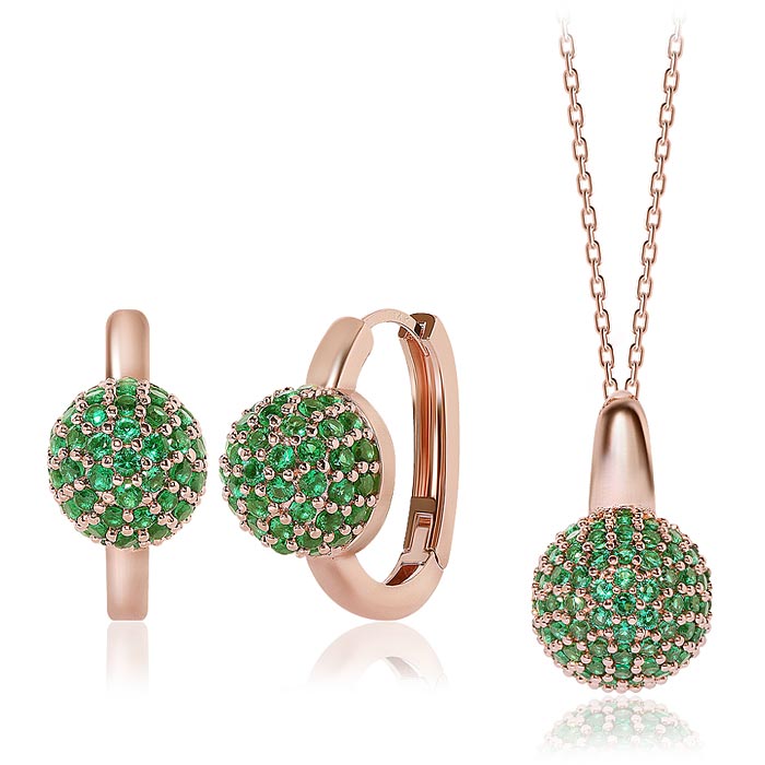 14K G.F  테라드 에메랄드 귀걸이/목걸이 SET SET0419 - 상세 이미지 3