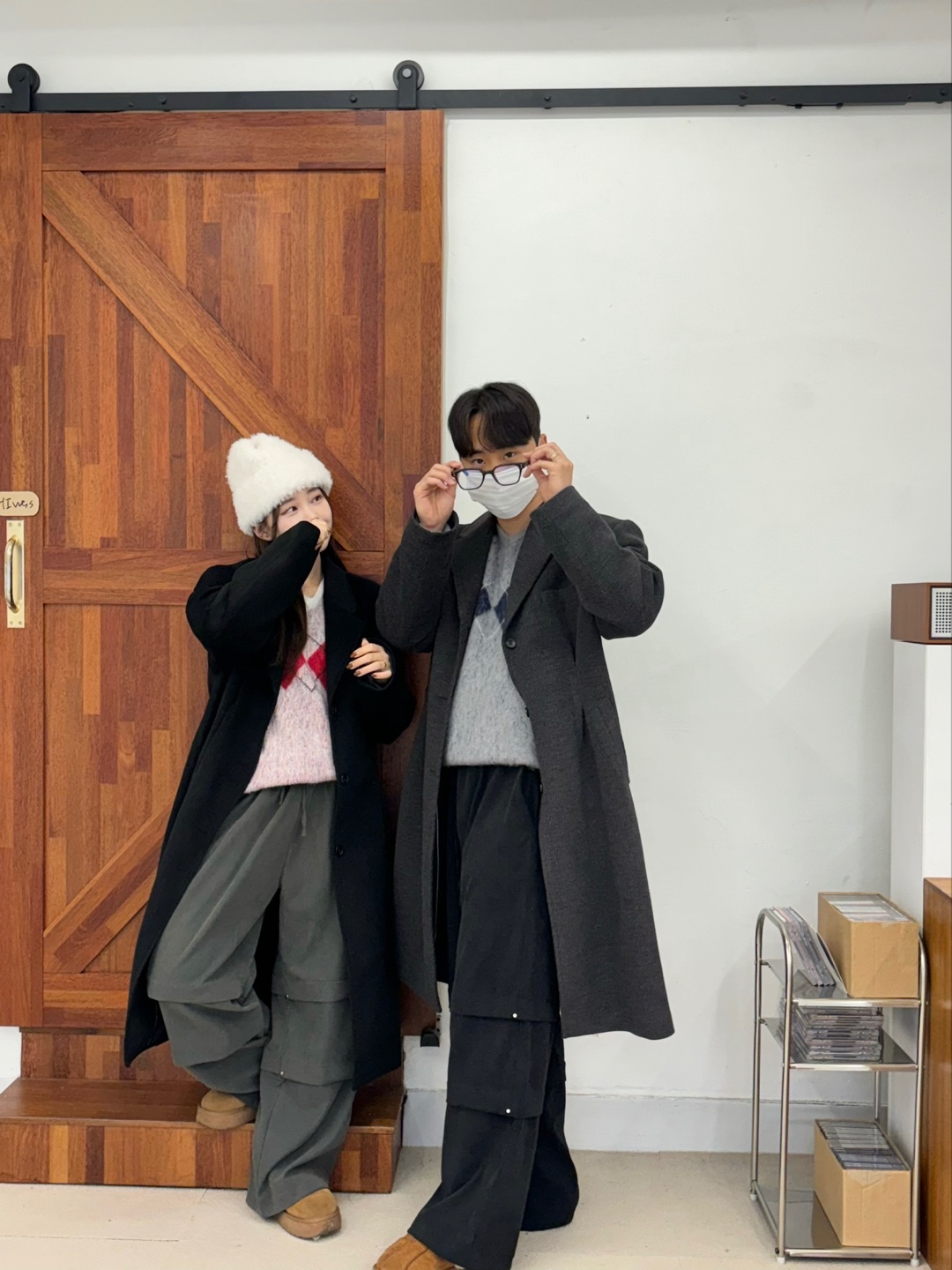 [겨울커플룩❤️/고급]아가일 니트 모헤어 브이넥 겨울니트 상세 이미지 11