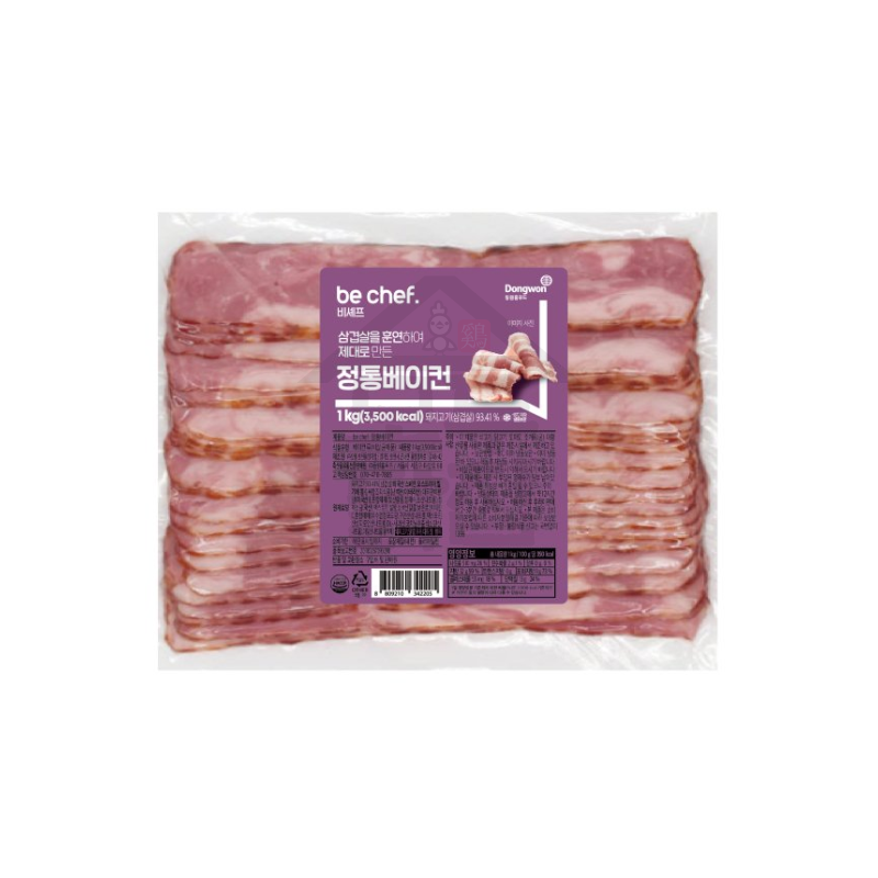 동원 홈푸드 비셰프 정통베이컨 1kgx10EA BOX 훈연향 - 상세 이미지 2