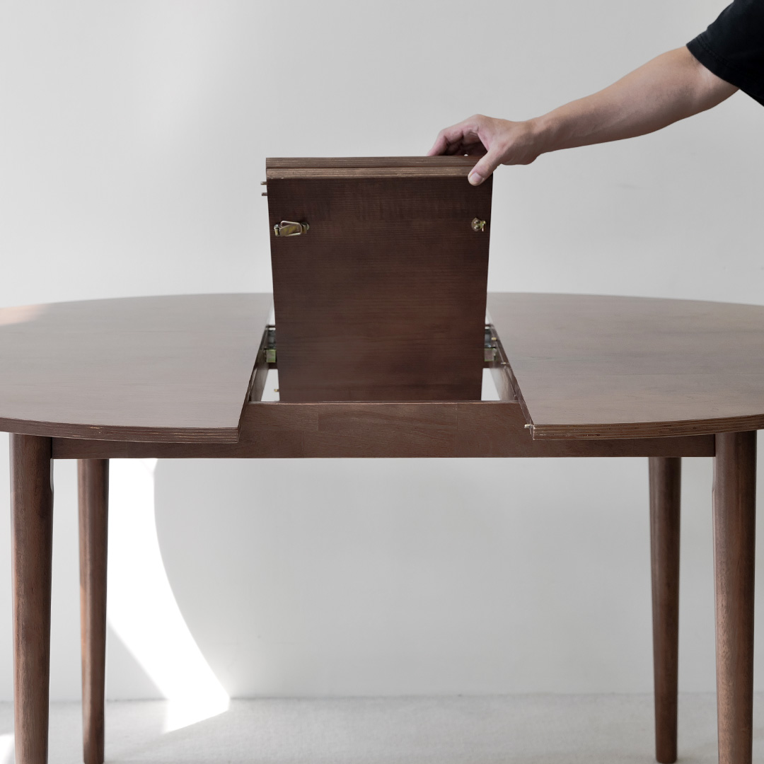 자야캠핑 포르보 월넛 원목 확장형 원형 1200 1500 식탁 테이블