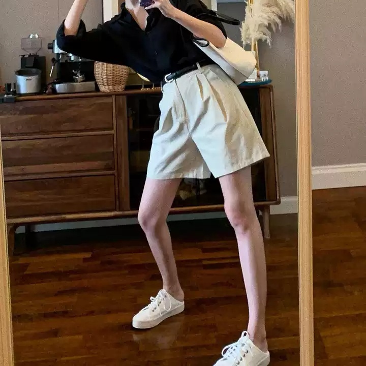 강한나 반바지 팬츠 인스타그램 벨트 A라인 의상 옷 패션 - 상품 이미지