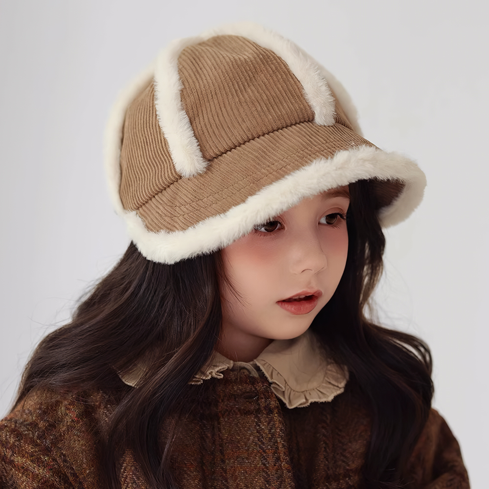 여아 유아 키즈 아동 남아 초등 학생 어린이 주니어 겨울 골덴 방한 코듀로이 캡 모자 이미지 6