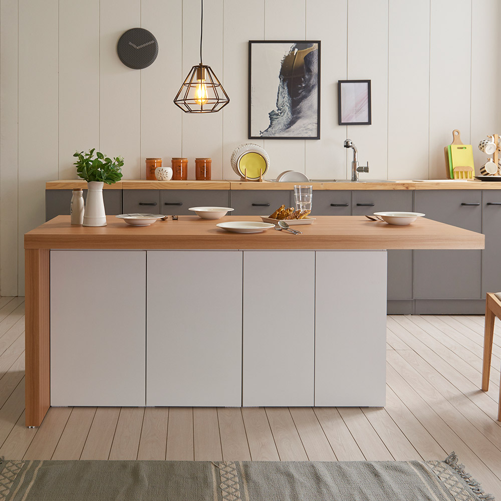 장인가구 프라임 1800 수납형 아일랜드 식탁 홈바테이블