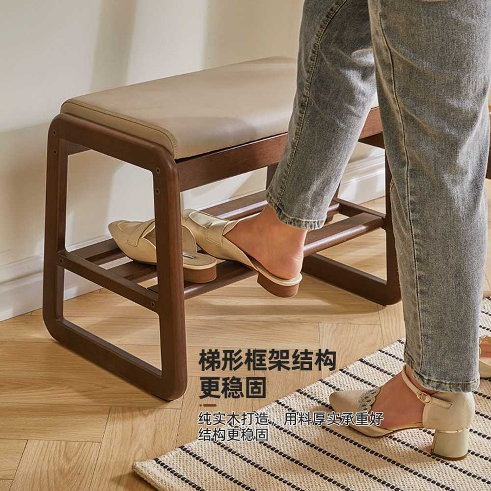 현관 신발 벤치 수납 의자 슈즈 인테리어 회사 선반 호두색상 - 상세 이미지 5