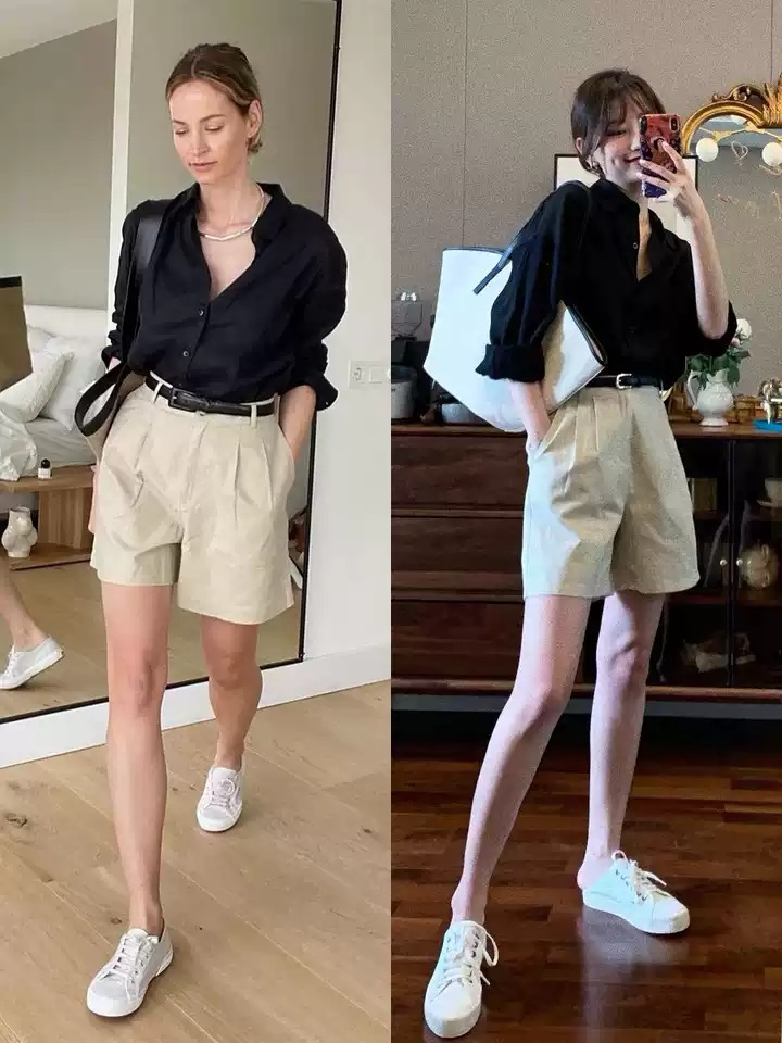 강한나 반바지 팬츠 인스타그램 벨트 A라인 의상 옷 패션 - 상세 이미지 3