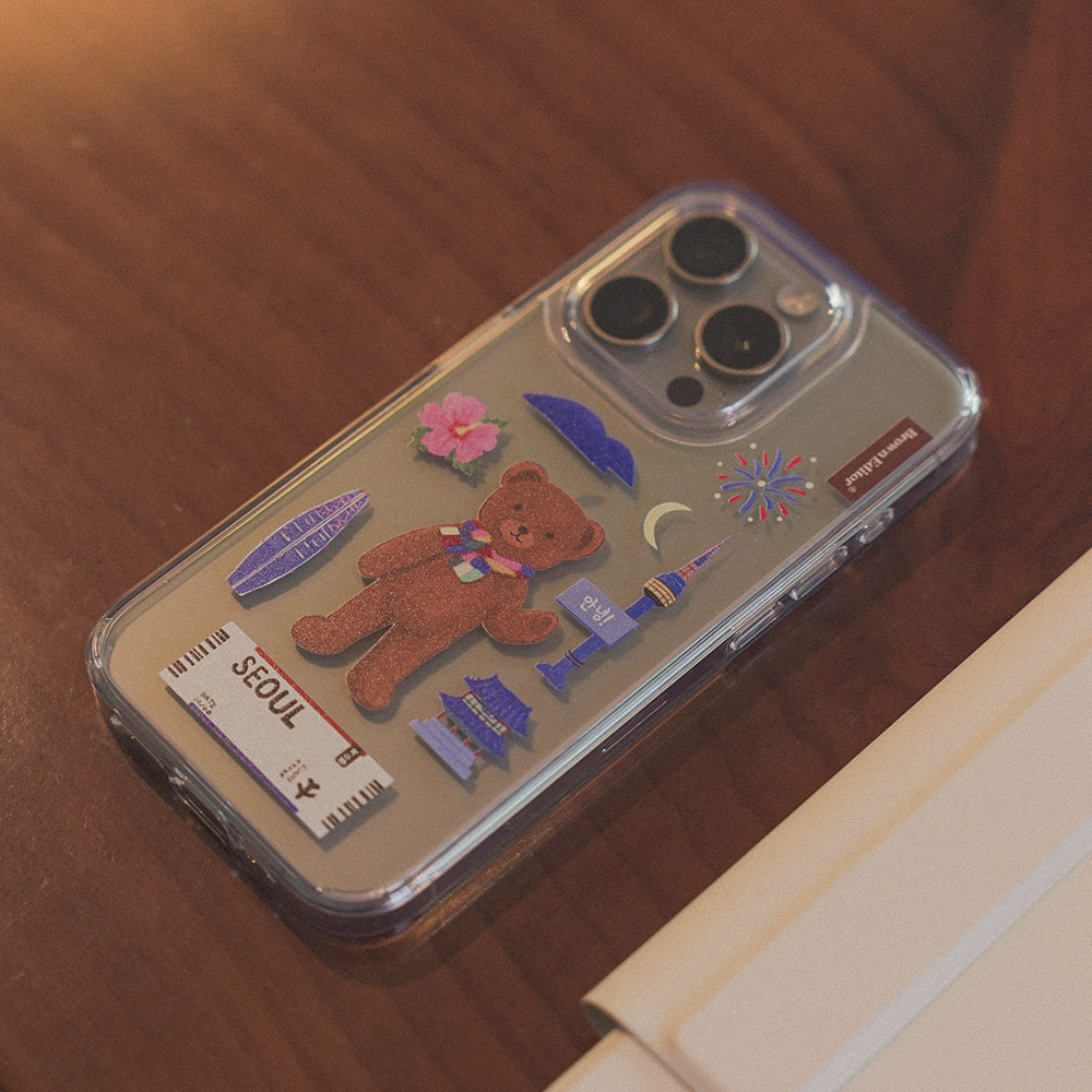 브라운에디터 곰돌이 서울 젤리하드 폰케이스 여행시리즈 - 상세 이미지 4
