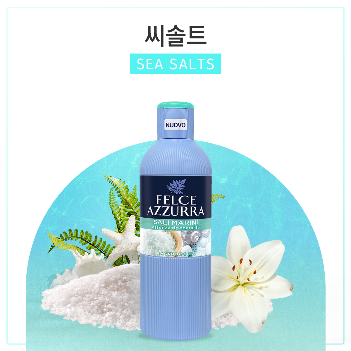 펠체아주라 이탈리아 149년 명품 바디워시 씨솔트 650ml 4개 향좋은 약산성 바디클렌져 - 상세 이미지 3