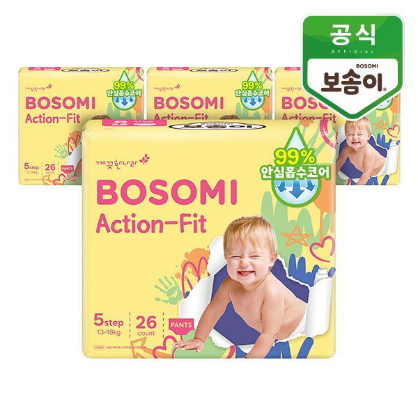 보솜이 액션핏 팬티 특대 26매 x 4팩 - 메인 이미지