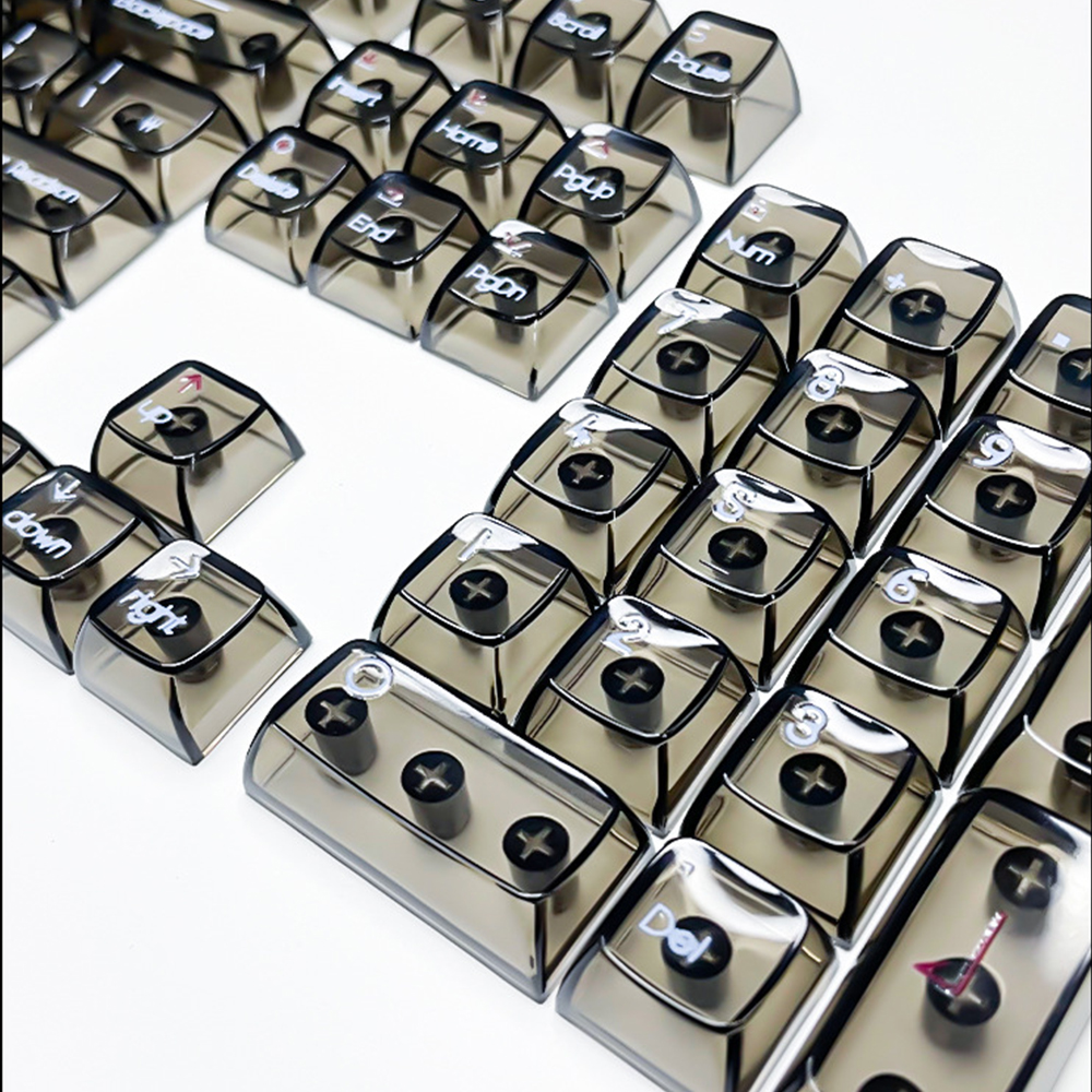 투명키캡 블랙 한글 크리스탈 CBSA 프로파일 커스텀 기계식 키보드 키캡 앱코 독거미