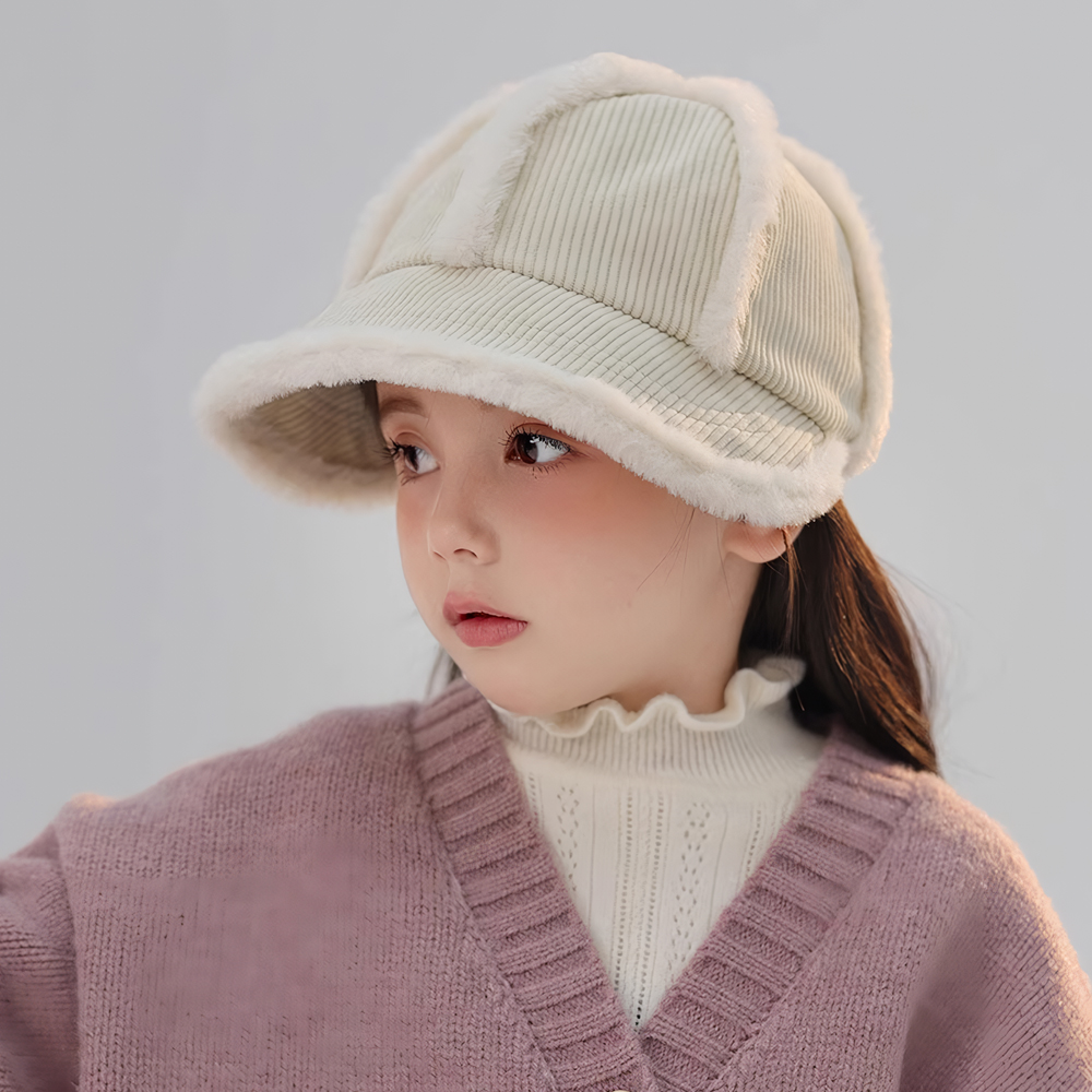 여아 유아 키즈 아동 남아 초등 학생 어린이 주니어 겨울 골덴 방한 코듀로이 캡 모자 이미지 7