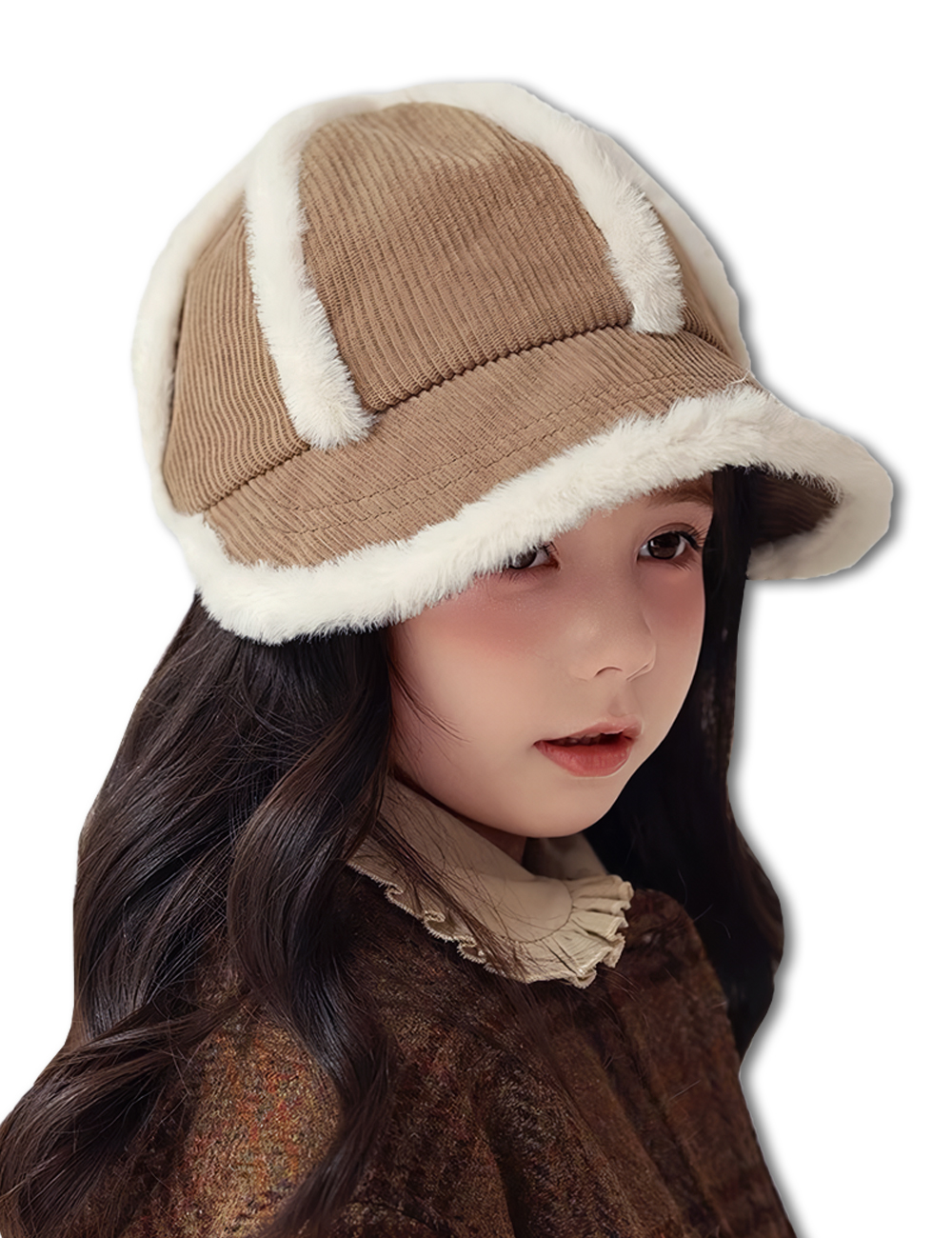 여아 유아 키즈 아동 남아 초등 학생 어린이 주니어 겨울 골덴 방한 코듀로이 캡 모자 - 상품 이미지